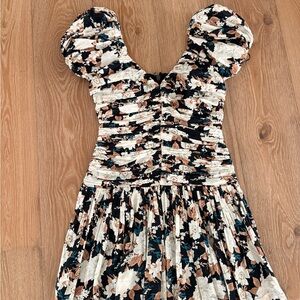 Abercrombie & Fitch Black Floral Puff Sleeve Dress